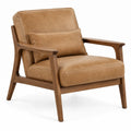 Sillón tapizado con patas elevadas, marrón