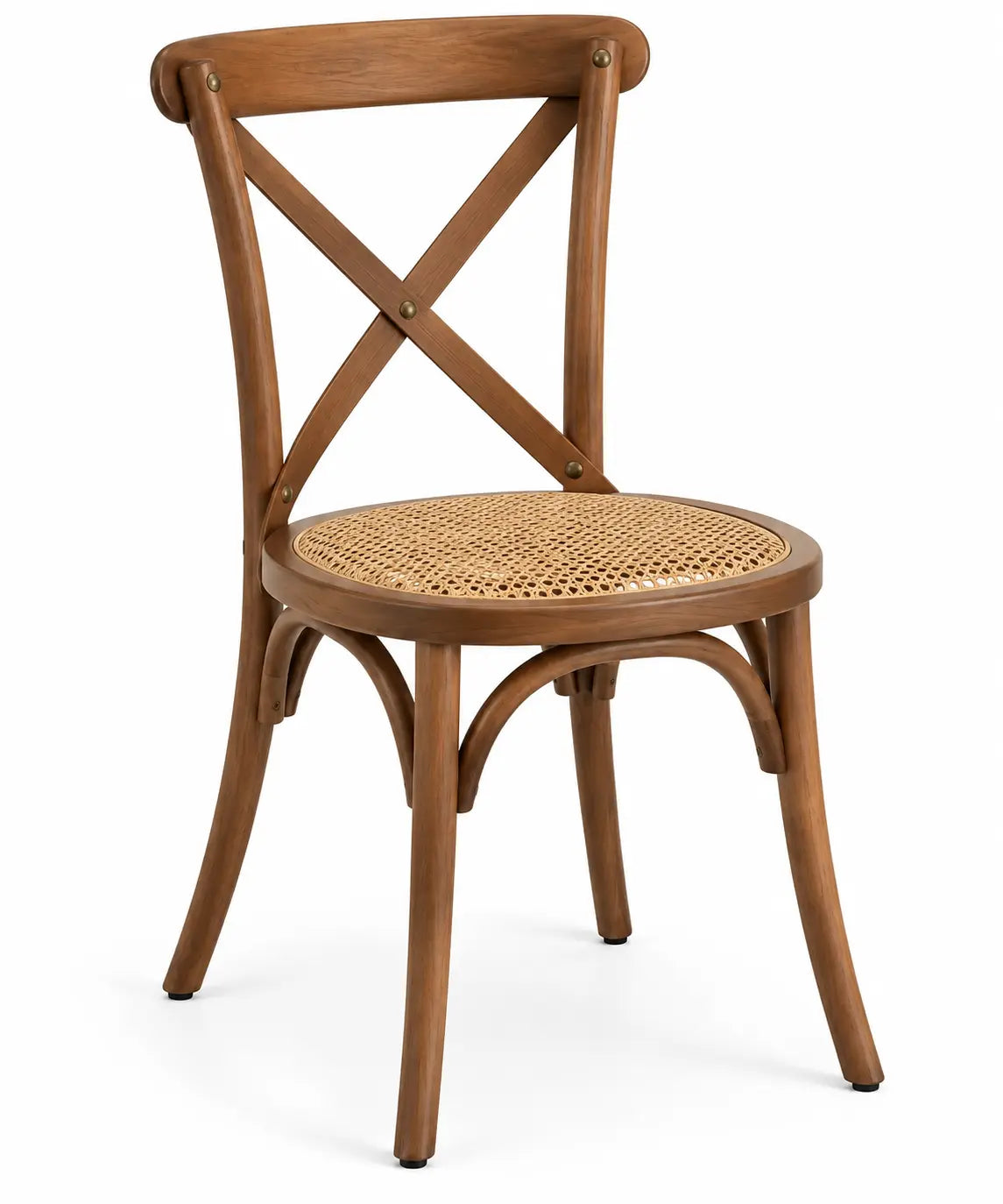 Silla con respaldo con detalles cruzados, marrón